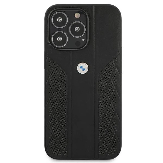 Чохол BMW для iPhone 13 | 13 Pro Leather Curve Perforate Black (BMHCP13LRSPPK)