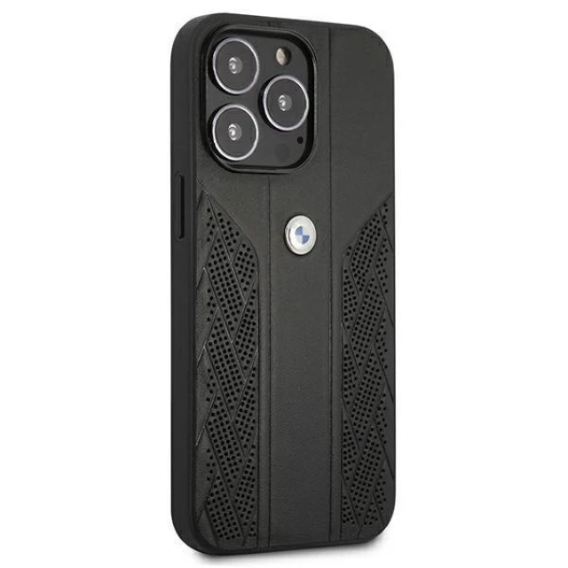 Чохол BMW для iPhone 13 | 13 Pro Leather Curve Perforate Black (BMHCP13LRSPPK)