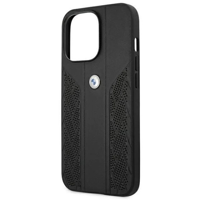 Чохол BMW для iPhone 13 | 13 Pro Leather Curve Perforate Black (BMHCP13LRSPPK)