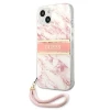 Чохол Guess Marble Strap для iPhone 13 mini Pink (GUHCP13SKMABPI)