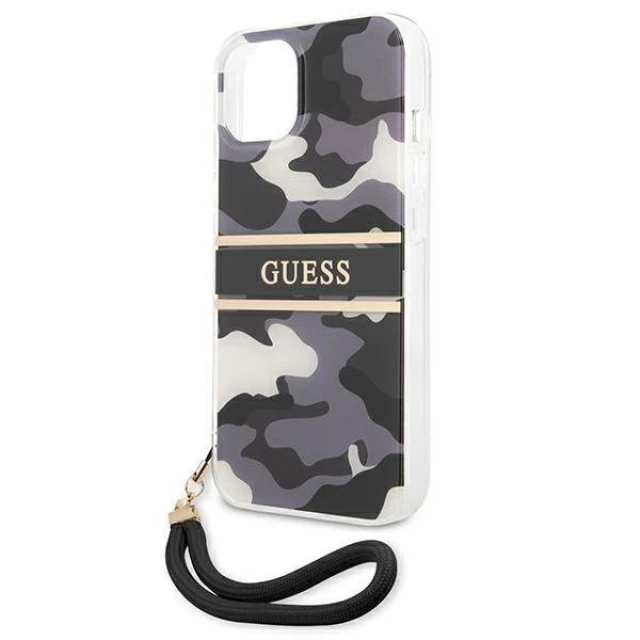 Чохол Guess Camo Strap Collection для iPhone 13 mini Black (GUHCP13SKCABBK)