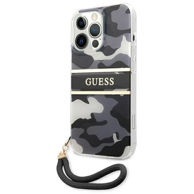 Чохол Guess Camo Strap Collection для iPhone 13 Pro Black (GUHCP13LKCABBK)