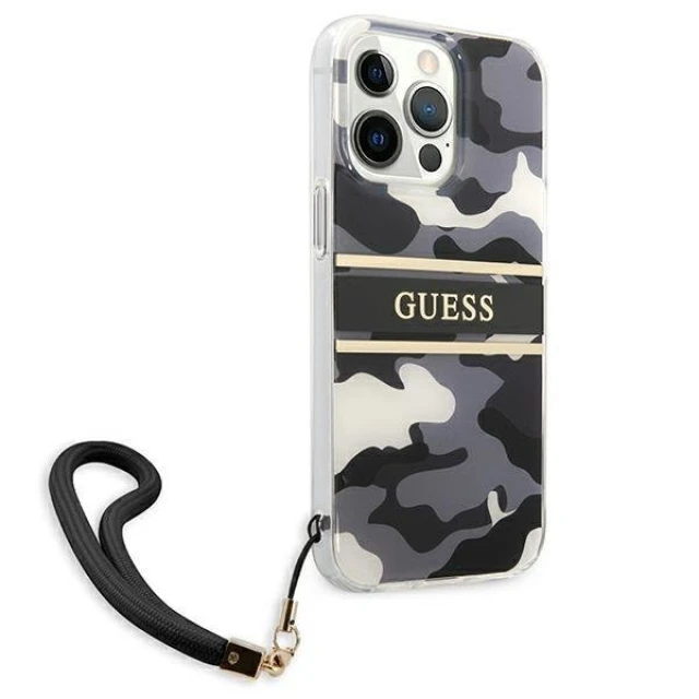 Чохол Guess Camo Strap Collection для iPhone 13 Pro Black (GUHCP13LKCABBK)