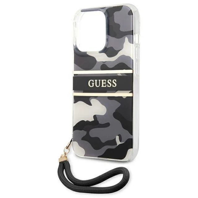 Чохол Guess Camo Strap Collection для iPhone 13 Pro Black (GUHCP13LKCABBK)