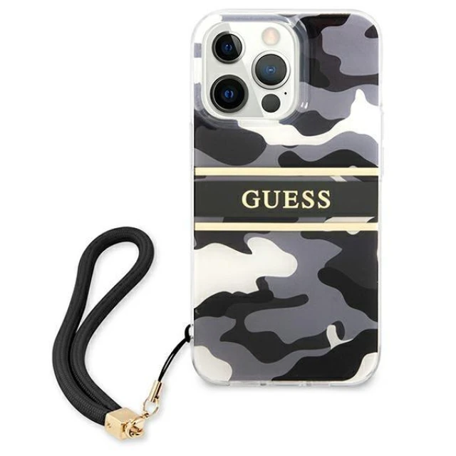 Чохол Guess Camo Strap Collection для iPhone 13 Pro Max Black (GUHCP13XKCABBK)