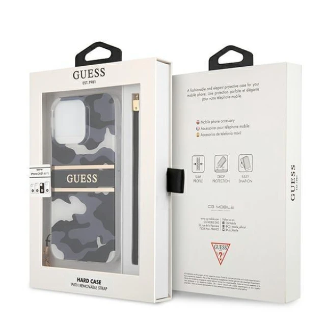Чохол Guess Camo Strap Collection для iPhone 13 Pro Max Black (GUHCP13XKCABBK)