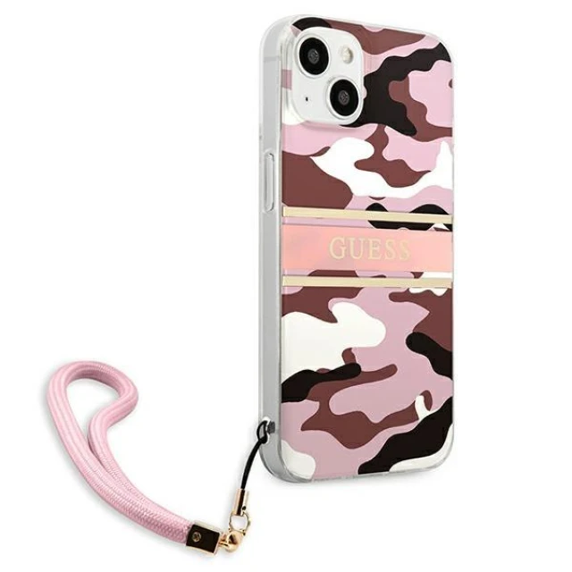 Чохол Guess Camo Strap Collection для iPhone 13 Pink (GUHCP13MKCABPI)