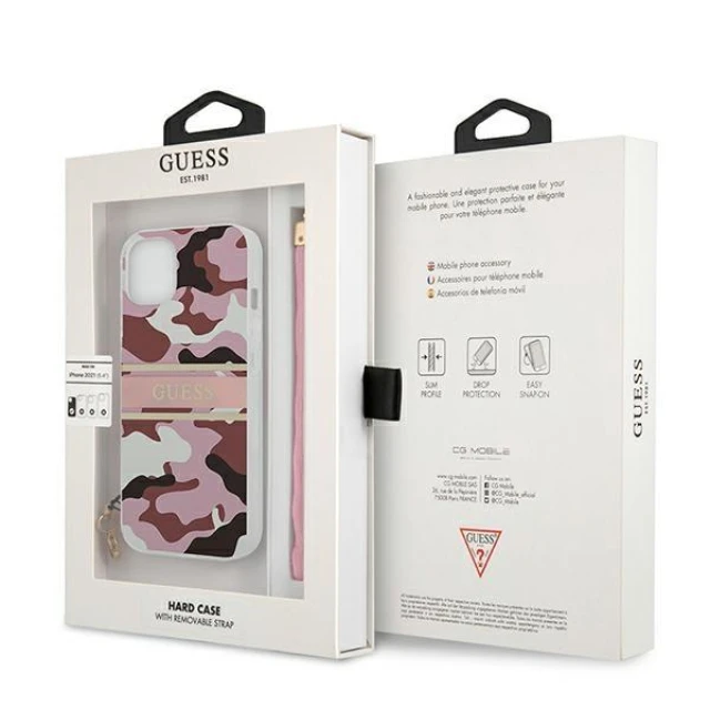 Чохол Guess Camo Strap Collection для iPhone 13 Pink (GUHCP13MKCABPI)
