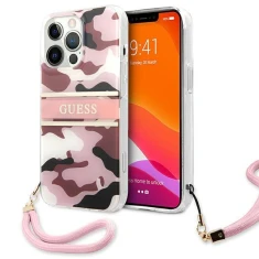Чохол Guess Camo Strap Collection для iPhone 13 Pro Max Pink (GUHCP13XKCABPI)