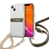 Чохол Guess Brown Strap Gold Chain для iPhone 13 mini Transparent (GUHCP13SKC4GBGO)