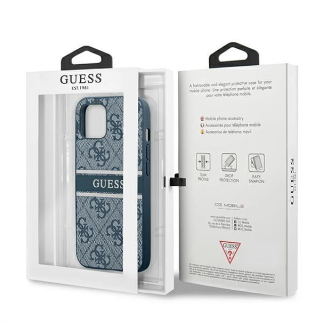 Чехол Guess 4G Stripe для iPhone 13 mini Blue (GUHCP13S4GDBL)
