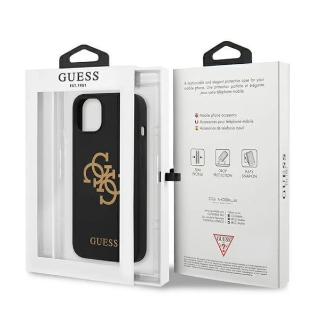 Чохол Guess Silicone 4G Logo для iPhone 13 mini Black (GUHCP13SLS4GGBK)