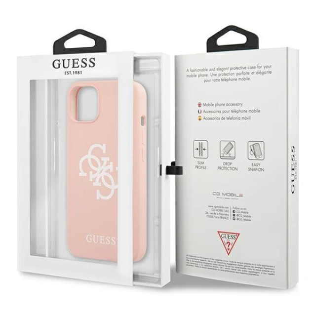 Чохол Guess Silicone 4G Logo для iPhone 13 Pink (GUHCP13MLS4GWPI)