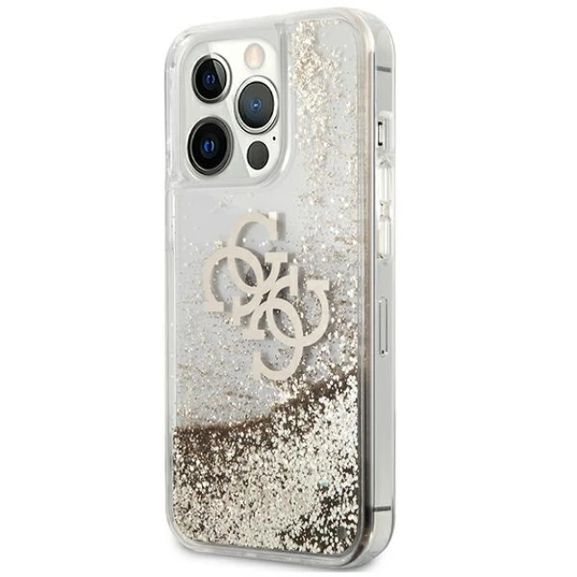 Чохол Guess 4G Big Liquid Glitter для iPhone 13 Pro Max Gold (GUHCP13XLG4GGO)