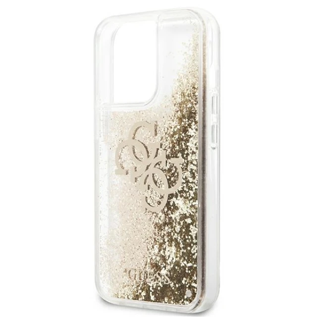 Чохол Guess 4G Big Liquid Glitter для iPhone 13 Pro Max Gold (GUHCP13XLG4GGO)