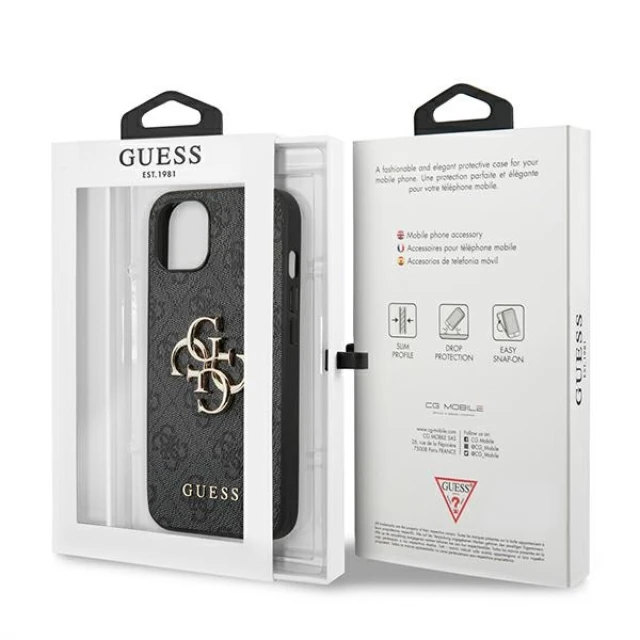 Чехол Guess 4G Big Metal Logo для iPhone 13 mini Grey (GUHCP13S4GMGGR)