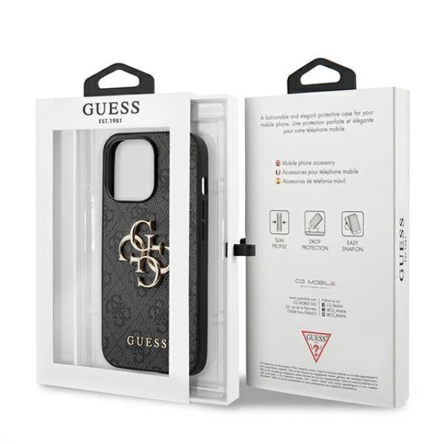 Чехол Guess 4G Big Metal Logo для iPhone 13 Pro Grey (GUHCP13L4GMGGR)