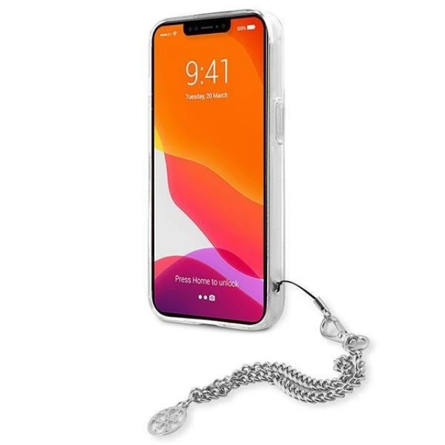 Чохол Guess Peony Chain Collection для iPhone 13 mini Silver (GUHCP13SKSPESI)