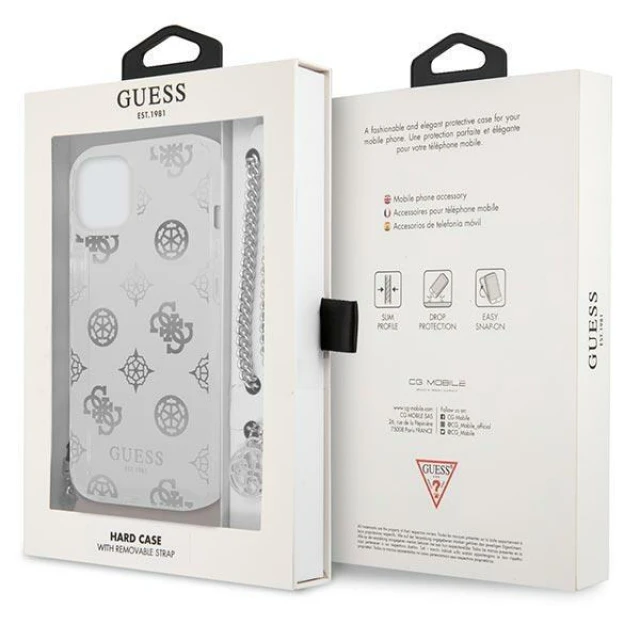 Чохол Guess Peony Chain Collection для iPhone 13 mini Silver (GUHCP13SKSPESI)