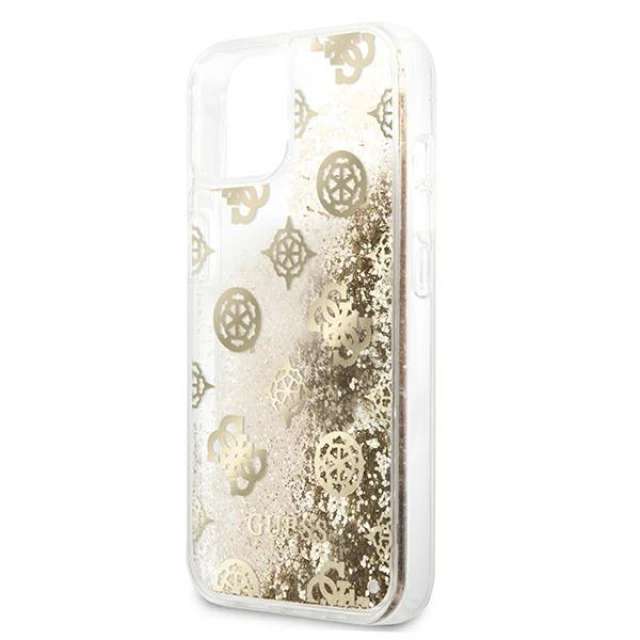 Чохол Guess Peony Liquid Glitter для iPhone 13 mini Gold (GUHCP13SLGPEGO)