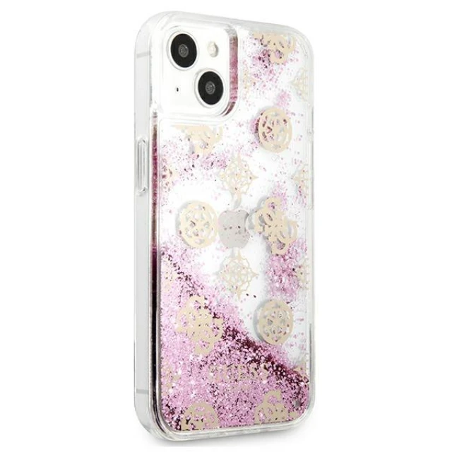 Чехол Guess Peony Liquid Glitter для iPhone 13 mini Pink (GUHCP13SLGPEPI)