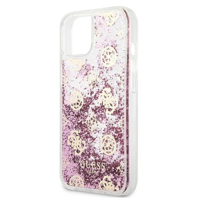 Чехол Guess Peony Liquid Glitter для iPhone 13 mini Pink (GUHCP13SLGPEPI)