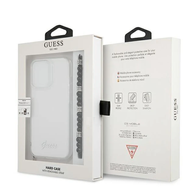 Чохол Guess Black Pearl для iPhone 13 Pro Max Transparent (GUHCP13XKPSBK)