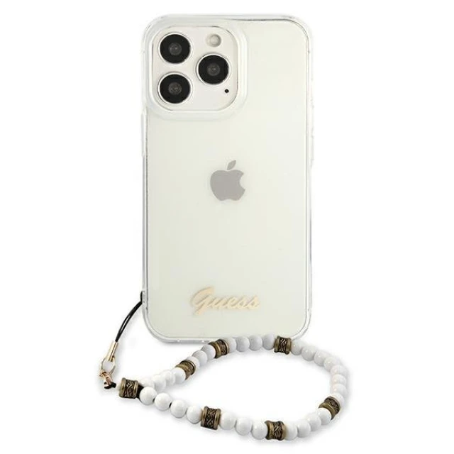 Чохол Guess White Pearl для iPhone 13 Pro Transparent (GUHCP13LKPSWH)