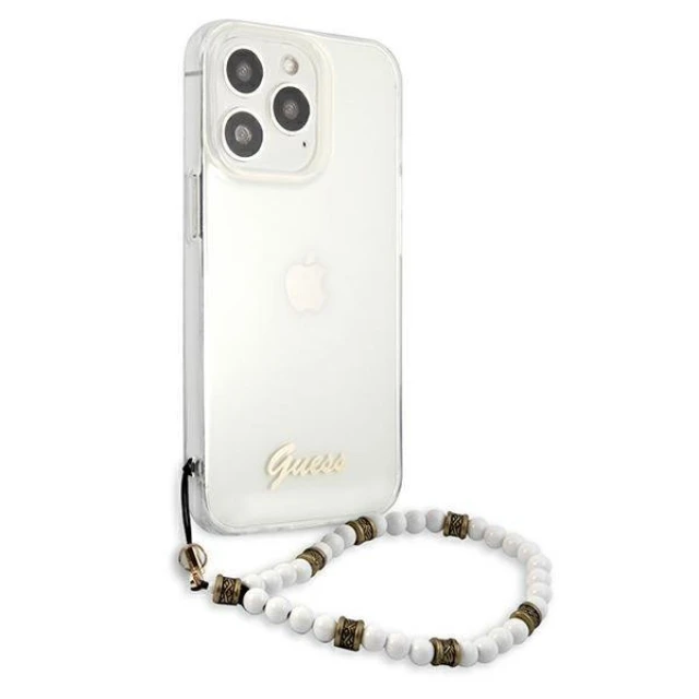 Чохол Guess White Pearl для iPhone 13 Pro Transparent (GUHCP13LKPSWH)