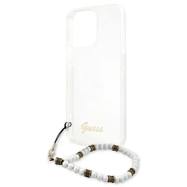 Чохол Guess White Pearl для iPhone 13 Pro Transparent (GUHCP13LKPSWH)