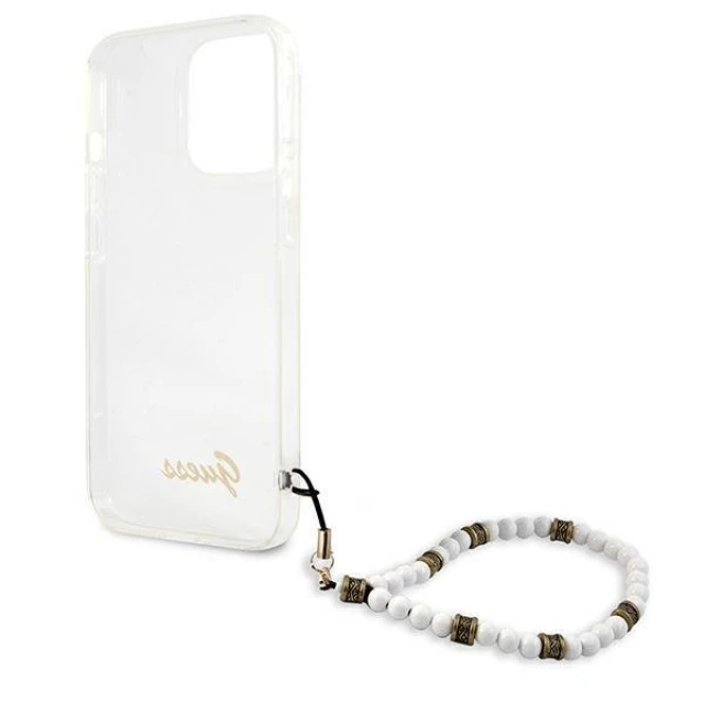 Чохол Guess White Pearl для iPhone 13 Pro Transparent (GUHCP13LKPSWH)