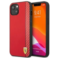 Чохол Ferrari для iPhone 13 mini On Track Carbon Stripe Red (FESAXHCP13SRE)