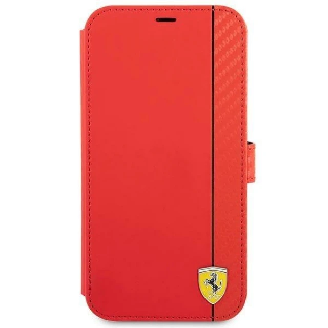 Чохол-книжка Ferrari для iPhone 13 mini On Track Carbon Stripe Red (FESAXFLBKP13SRE)