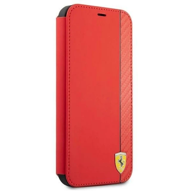 Чохол-книжка Ferrari для iPhone 13 mini On Track Carbon Stripe Red (FESAXFLBKP13SRE)
