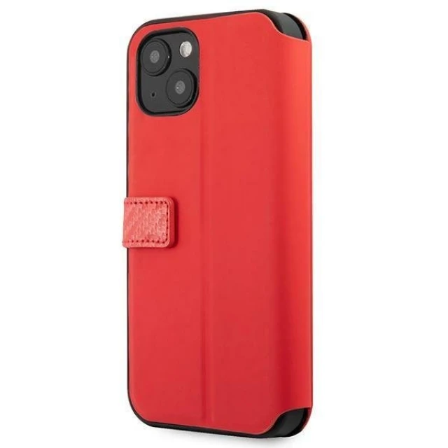 Чохол-книжка Ferrari для iPhone 13 mini On Track Carbon Stripe Red (FESAXFLBKP13SRE)