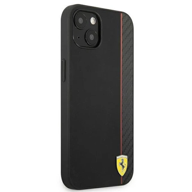 Чехол Ferrari для iPhone 13 mini On Track Carbon Stripe Black (FESAXHCP13SBK)
