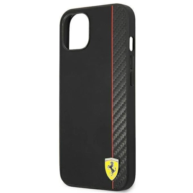 Чехол Ferrari для iPhone 13 mini On Track Carbon Stripe Black (FESAXHCP13SBK)