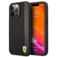 Чохол Ferrari для iPhone 13 | 13 Pro On Track Carbon Stripe Black (FESAXHCP13LBK)