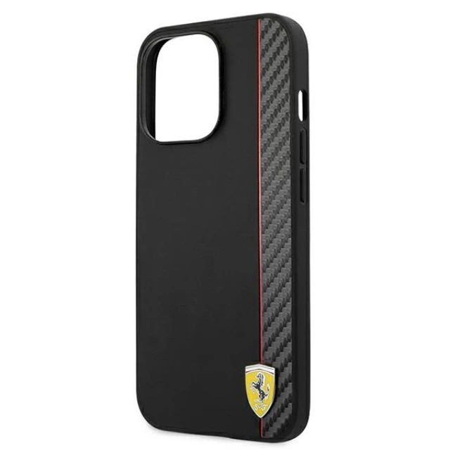 Чохол Ferrari для iPhone 13 | 13 Pro On Track Carbon Stripe Black (FESAXHCP13LBK)