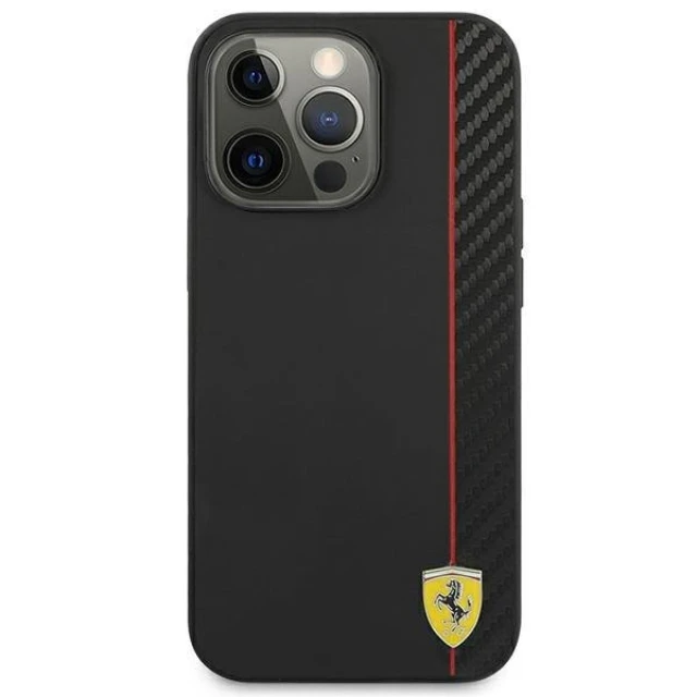 Чохол Ferrari для iPhone 13 Pro Max On Track Carbon Stripe Black (FESAXHCP13XBK)