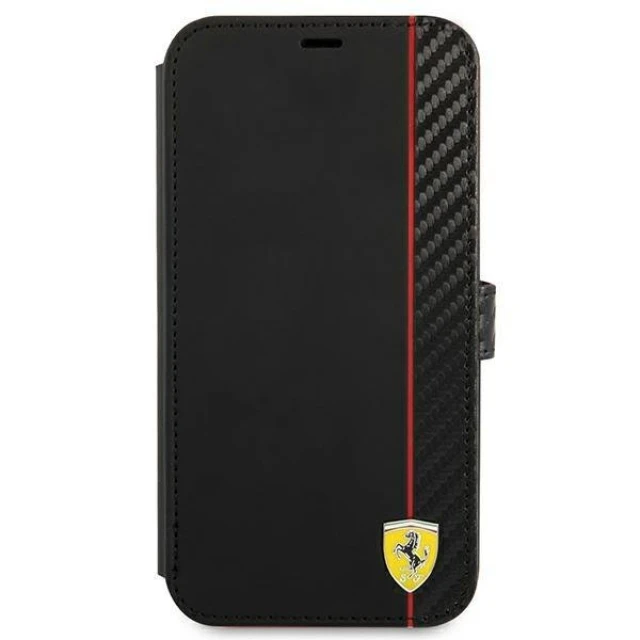 Чохол-книжка Ferrari для iPhone 13 mini On Track Carbon Stripe Black (FESAXFLBKP13SBK)