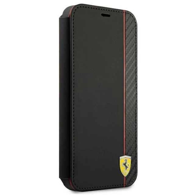 Чохол-книжка Ferrari для iPhone 13 mini On Track Carbon Stripe Black (FESAXFLBKP13SBK)