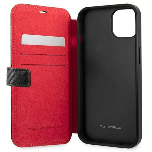 Чохол-книжка Ferrari для iPhone 13 mini On Track Carbon Stripe Black (FESAXFLBKP13SBK)