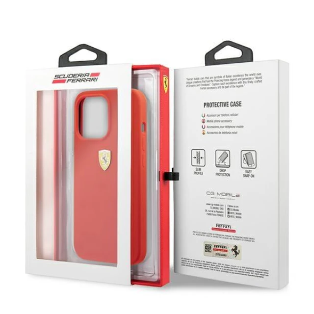 Чохол Ferrari для iPhone 13 Pro Max Silicone Red (FESSIHCP13XRE)
