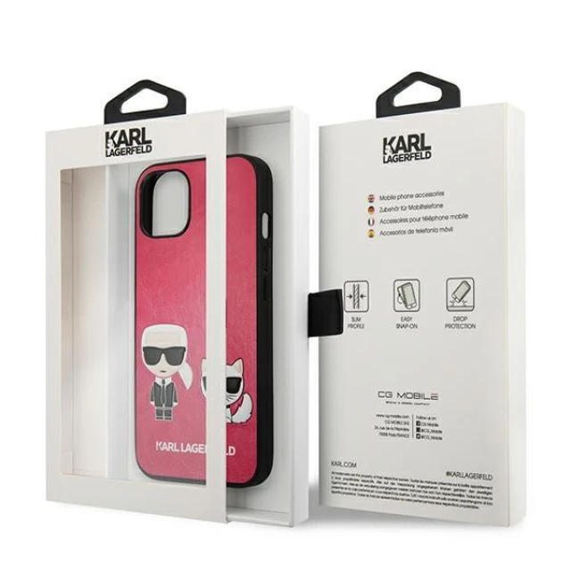 Чохол Karl Lagerfeld Iconic Karl and Choupette для iPhone 13 mini Pink (KLHCP13SPCUSKCP)