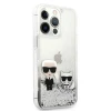 Чохол Karl Lagerfeld Liquid Glitter Karl & Choupette для iPhone 13 | 13 Pro Silver (KLHCP13LGKCS)