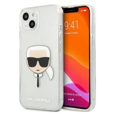 Чохол Karl Lagerfeld Glitter Karl's Head для iPhone 13 mini Silver (KLHCP13SKHTUGLS)