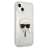 Чохол Karl Lagerfeld Glitter Karl's Head для iPhone 13 mini Silver (KLHCP13SKHTUGLS)