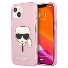 Чохол Karl Lagerfeld Glitter Karl's Head для iPhone 13 mini Pink (KLHCP13SKHTUGLP)