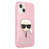 Чохол Karl Lagerfeld Glitter Karl's Head для iPhone 13 mini Pink (KLHCP13SKHTUGLP)